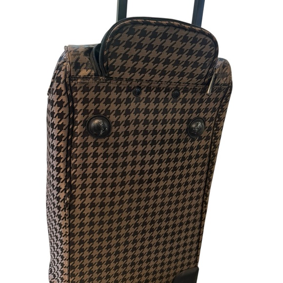 CALPAK 24 inch rolling satchel DUFFEL BAG Brown Houndstooth Unisex Carry on - Picture 5 of 12